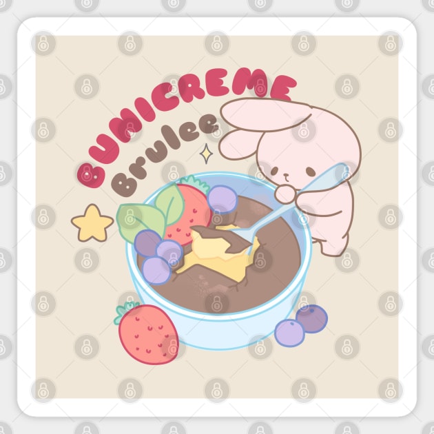 Cute Bunny Craving Giant Bunicream Brulee Sticker by LoppiTokki